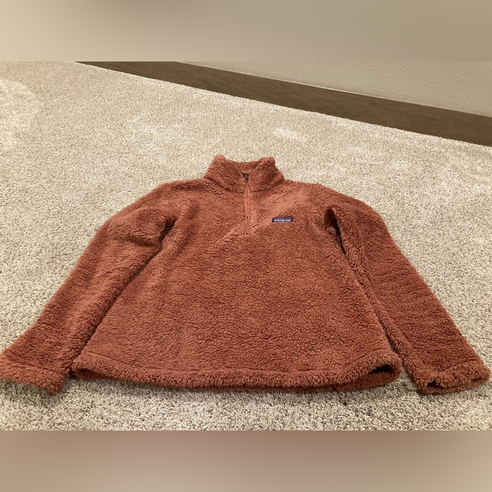 Patagonia Women Los Gatos 1/4 quarter Zip Fleece Pullover sweatshirt pink orange